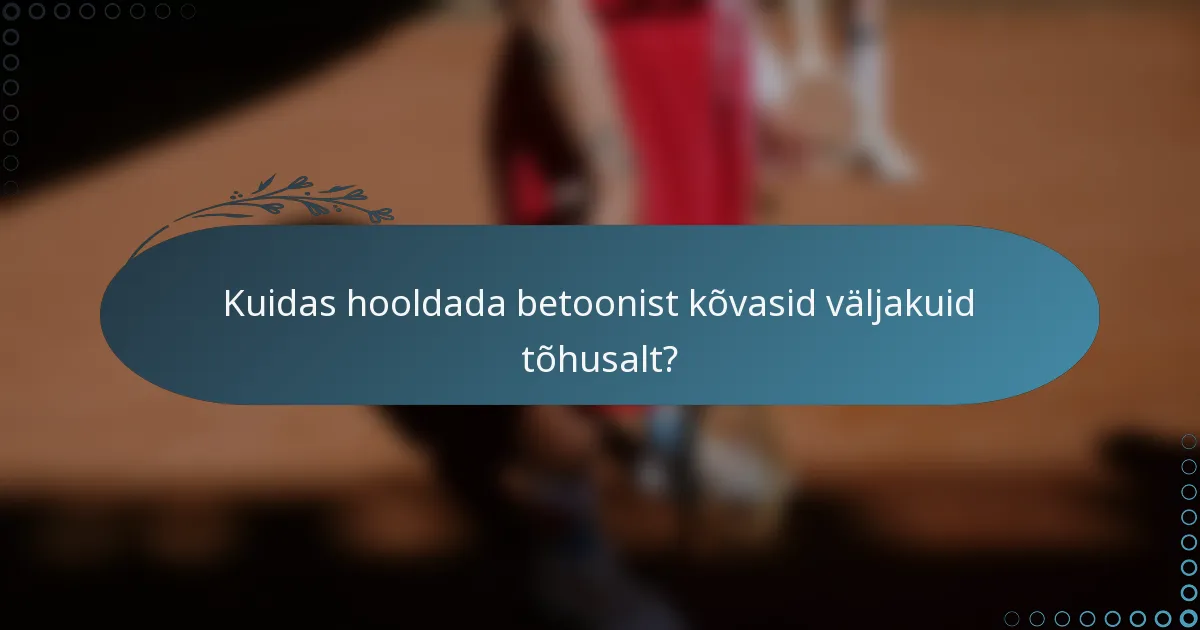 Kuidas hooldada betoonist kõvasid väljakuid tõhusalt?