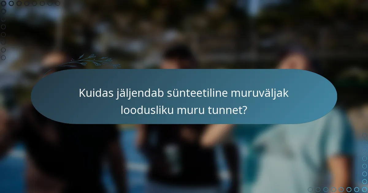 Kuidas jäljendab sünteetiline muruväljak loodusliku muru tunnet?