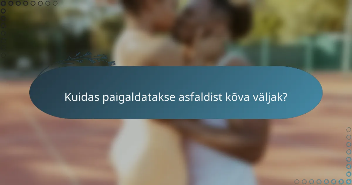 Kuidas paigaldatakse asfaldist kõva väljak?