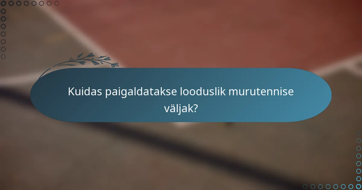 Kuidas paigaldatakse looduslik murutennise väljak?