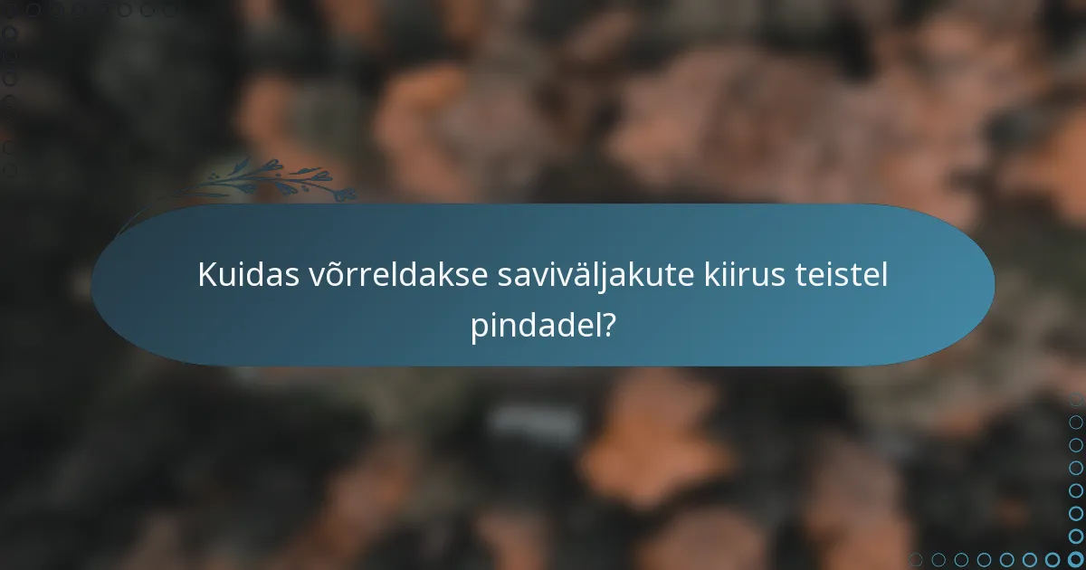 Kuidas võrreldakse saviväljakute kiirus teistel pindadel?
