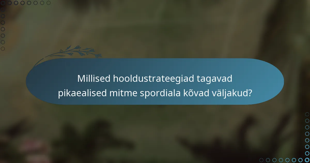 Millised hooldustrateegiad tagavad pikaealised mitme spordiala kõvad väljakud?