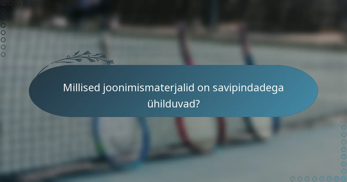 Millised joonimismaterjalid on savipindadega ühilduvad?