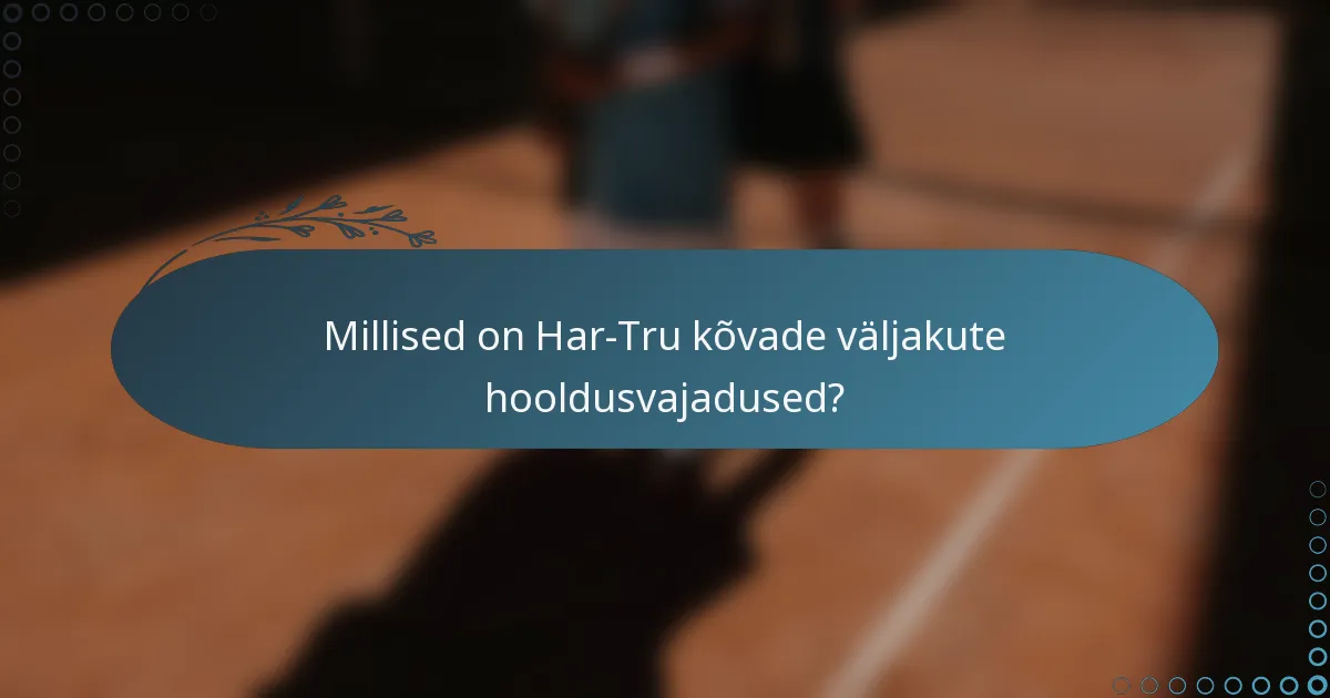 Millised on Har-Tru kõvade väljakute hooldusvajadused?