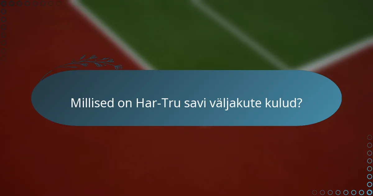 Millised on Har-Tru savi väljakute kulud?