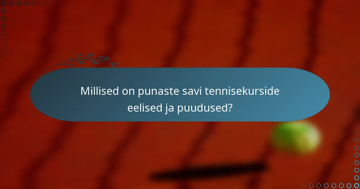 Millised on punaste savi tennisekurside eelised ja puudused?