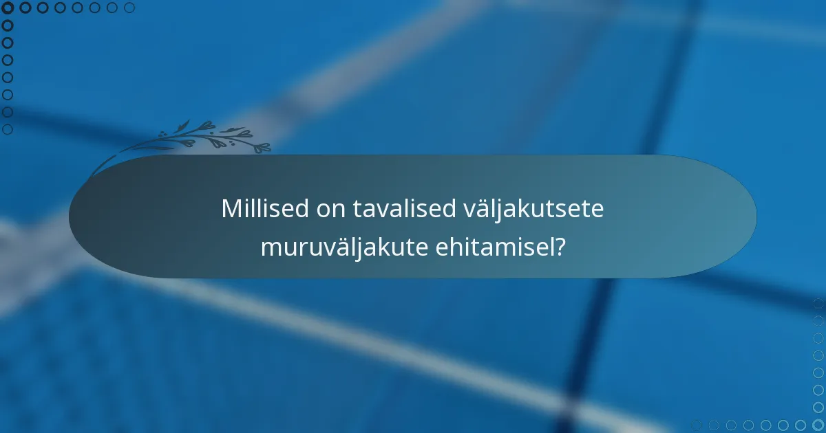 Millised on tavalised väljakutsete muruväljakute ehitamisel?