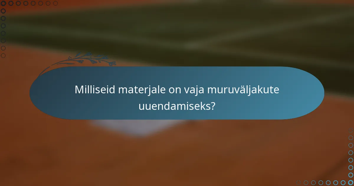 Milliseid materjale on vaja muruväljakute uuendamiseks?